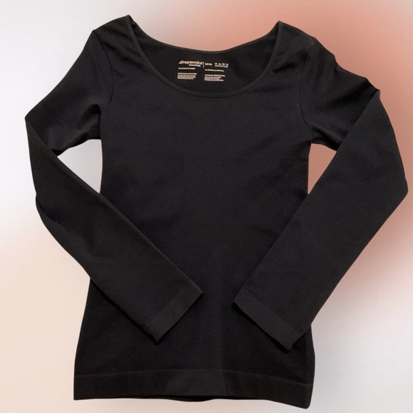 Shapermint Essentials Black Long Sleeve Shaping T-Shirt Size M NEW - Picture 4 of 8